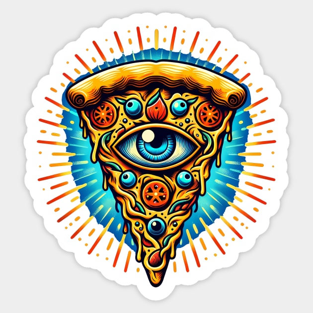Dizza deity, Funny Pizza Lover Artwork Sticker by logiamerch